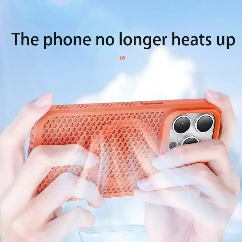 Cooling Heat Dissipation Phone Case For iPhone 17 16 15 14 13 12 11 Pro Max Plus Breathable Hard Back Magnetic