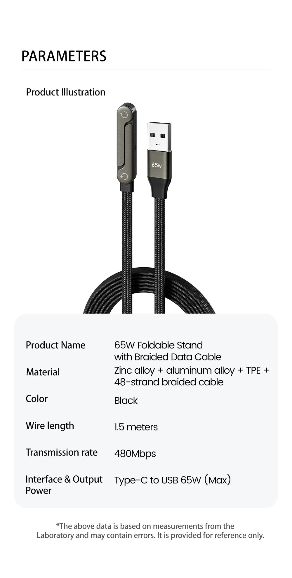 2-in-1 Fast Charging cable & Foldeable Phone Holder