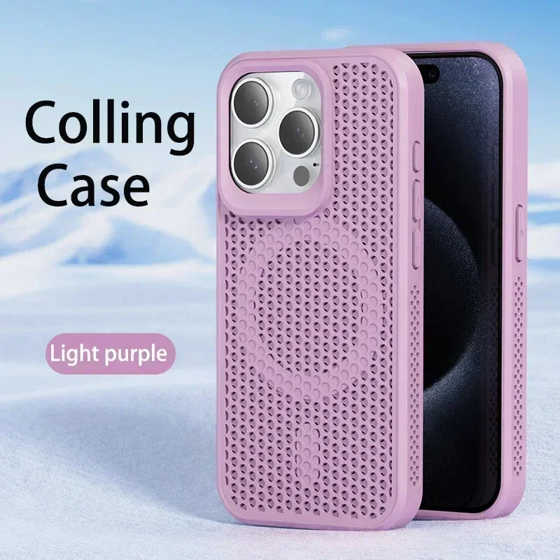 Cooling Heat Dissipation Phone Case For iPhone 17 16 15 14 13 12 11 Pro Max Plus Breathable Hard Back Magnetic
