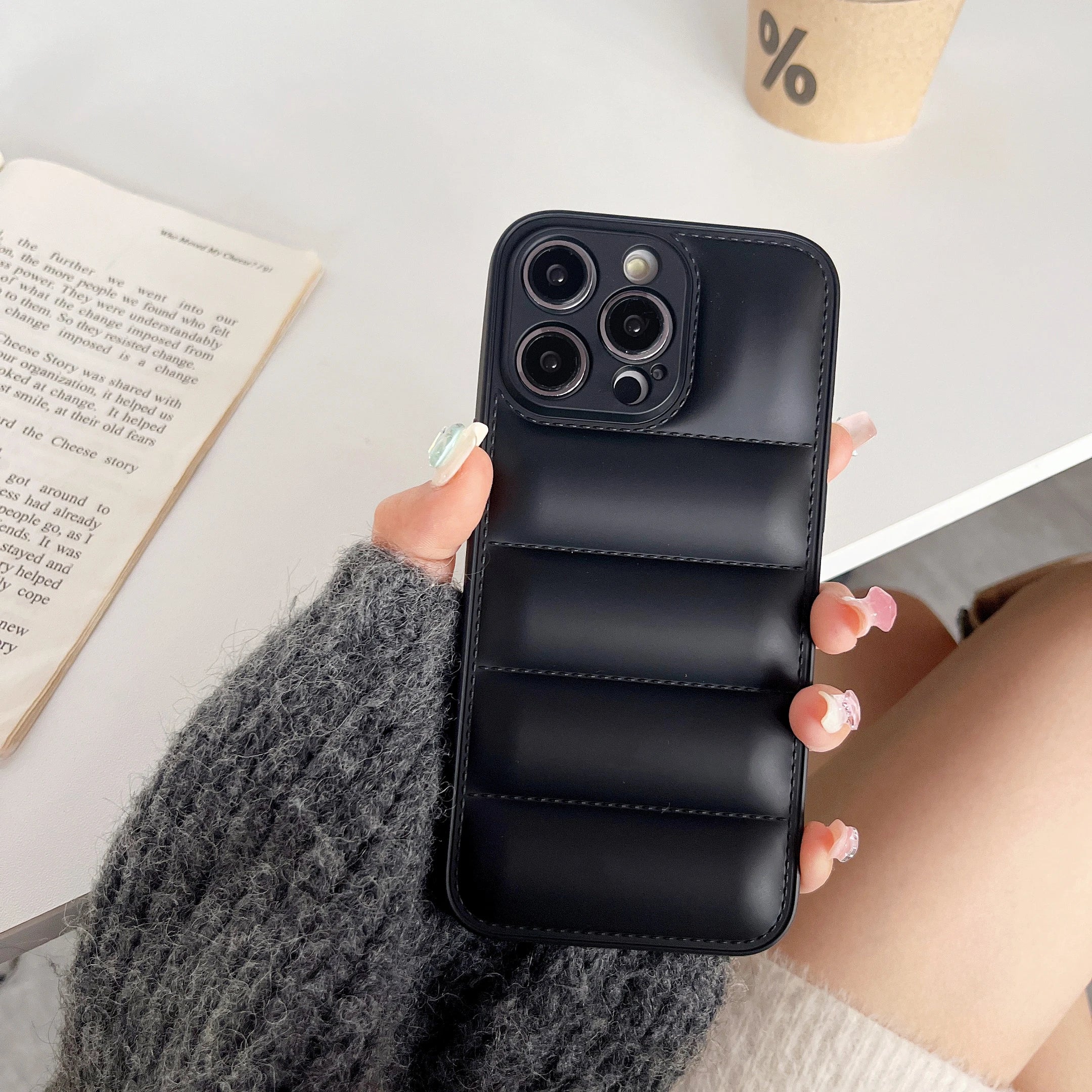 Puffer Silicone iPhone case - Soft Shockproof Trendy Cushion Cover