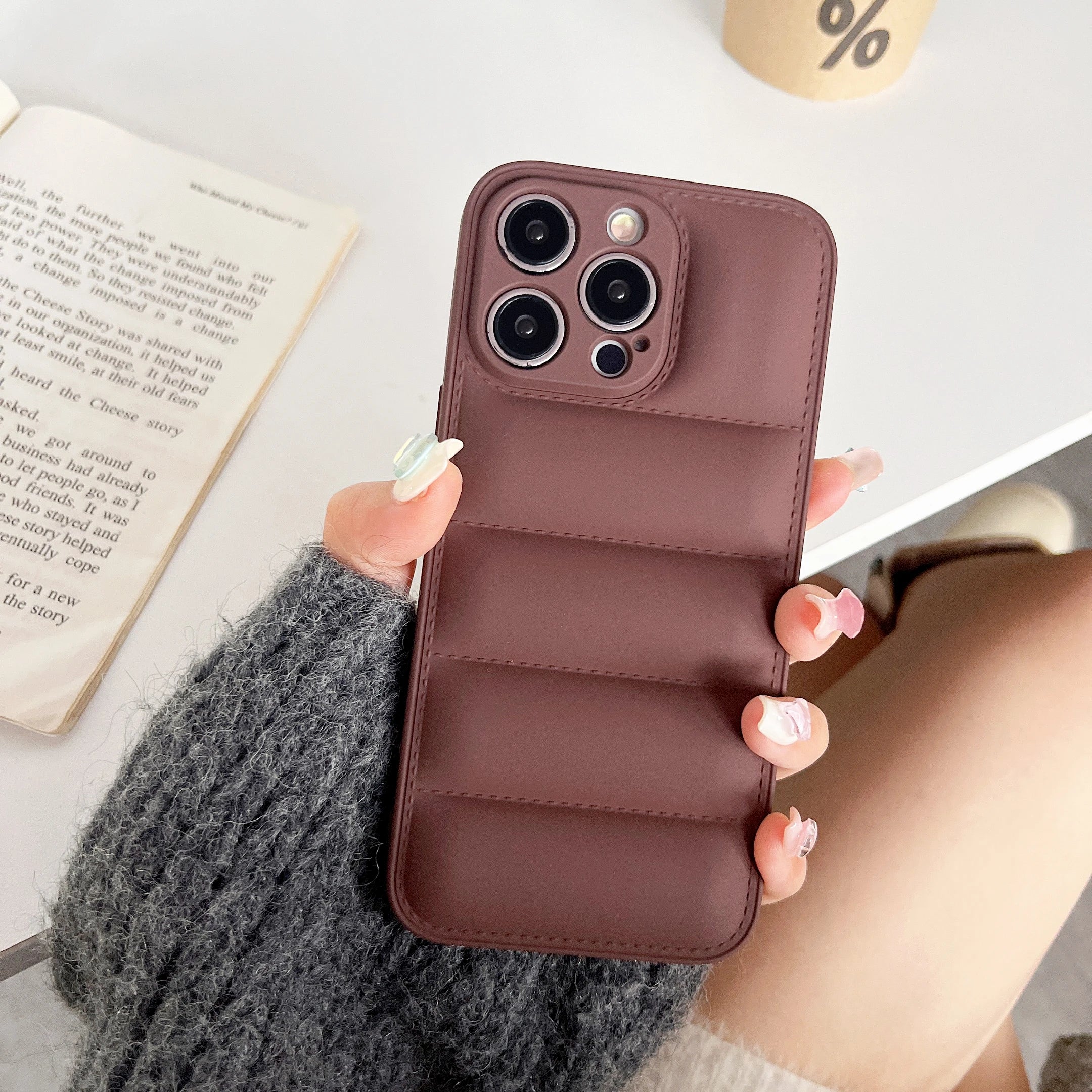 Puffer Silicone iPhone case - Soft Shockproof Trendy Cushion Cover