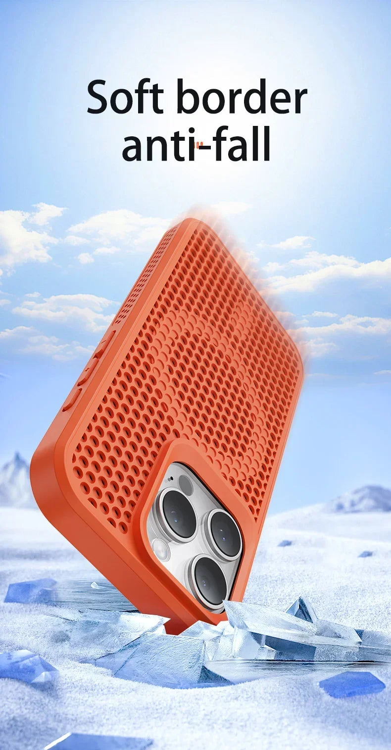 Cooling Heat Dissipation Phone Case For iPhone 17 16 15 14 13 12 11 Pro Max Plus Breathable Hard Back Magnetic