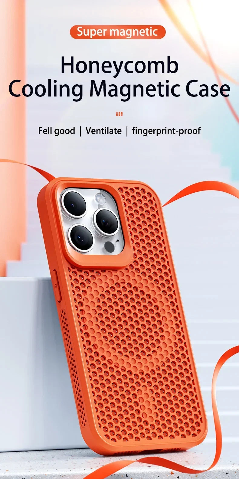Cooling Heat Dissipation Phone Case For iPhone 17 16 15 14 13 12 11 Pro Max Plus Breathable Hard Back Magnetic