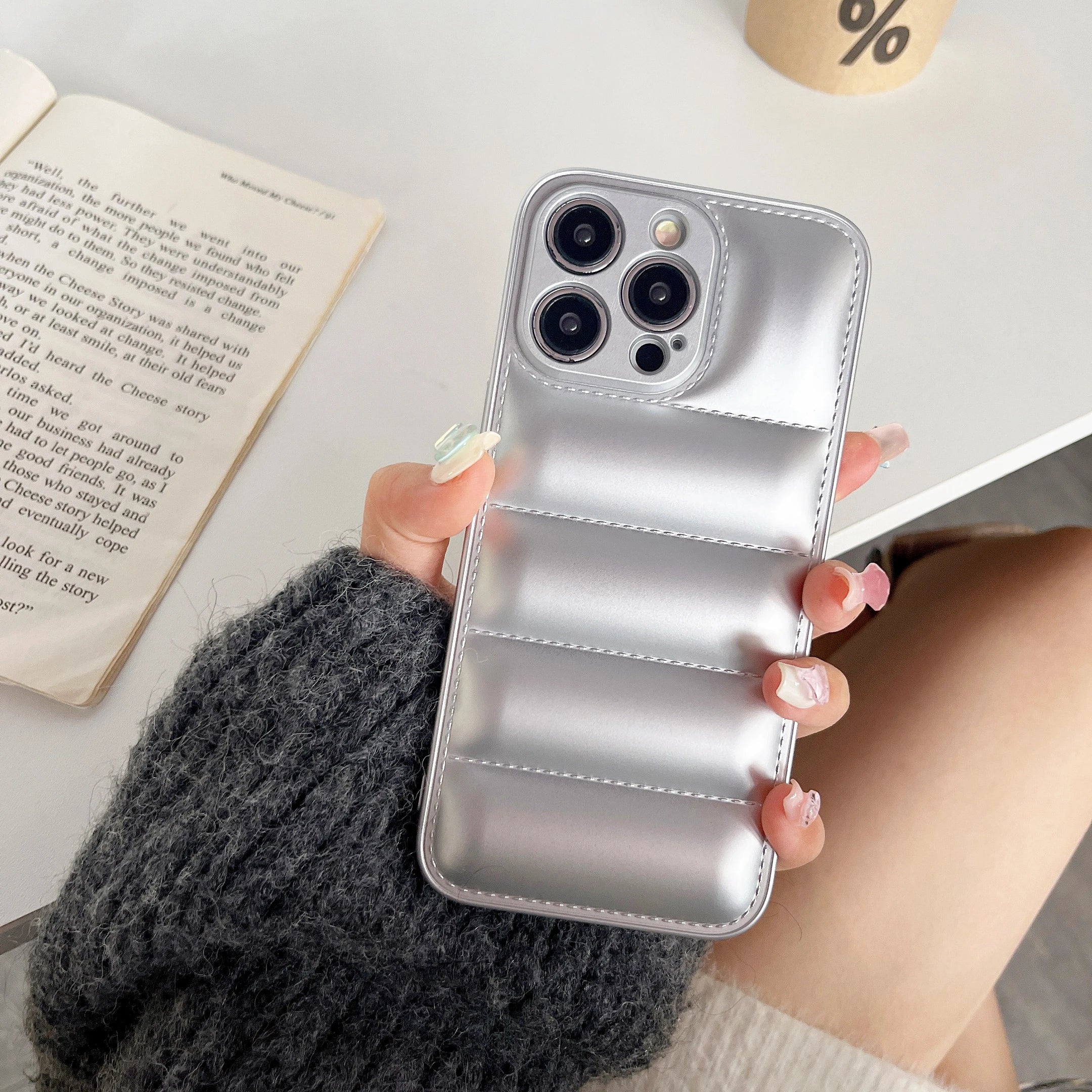 Puffer Silicone iPhone case - Soft Shockproof Trendy Cushion Cover