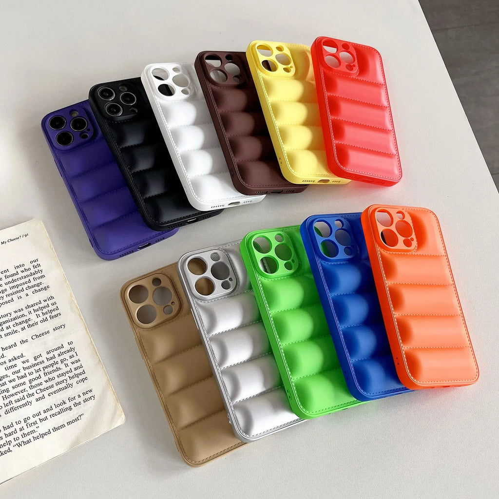 Puffer Silicone iPhone case - Soft Shockproof Trendy Cushion Cover