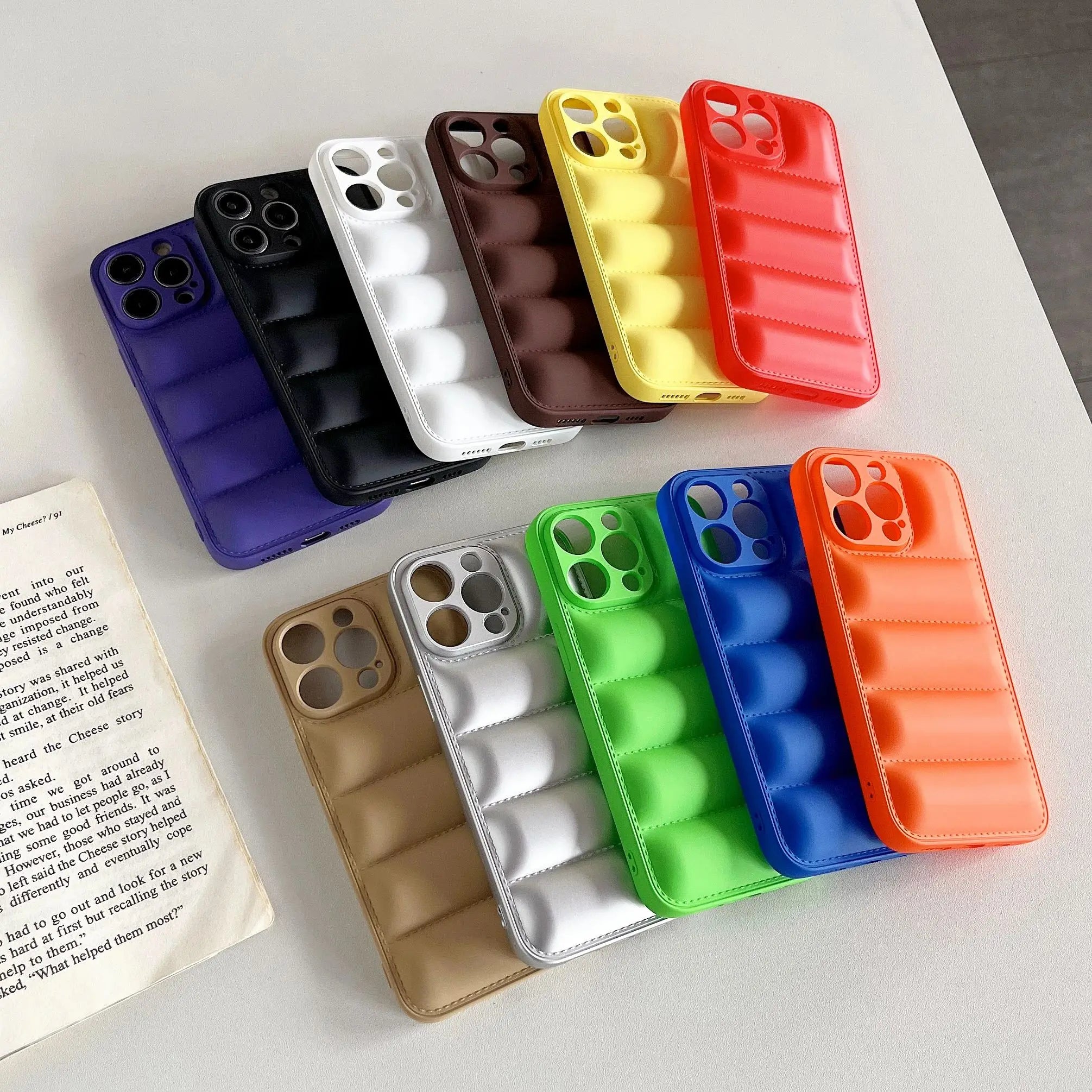Puffer Silicone iPhone case - Soft Shockproof Trendy Cushion Cover