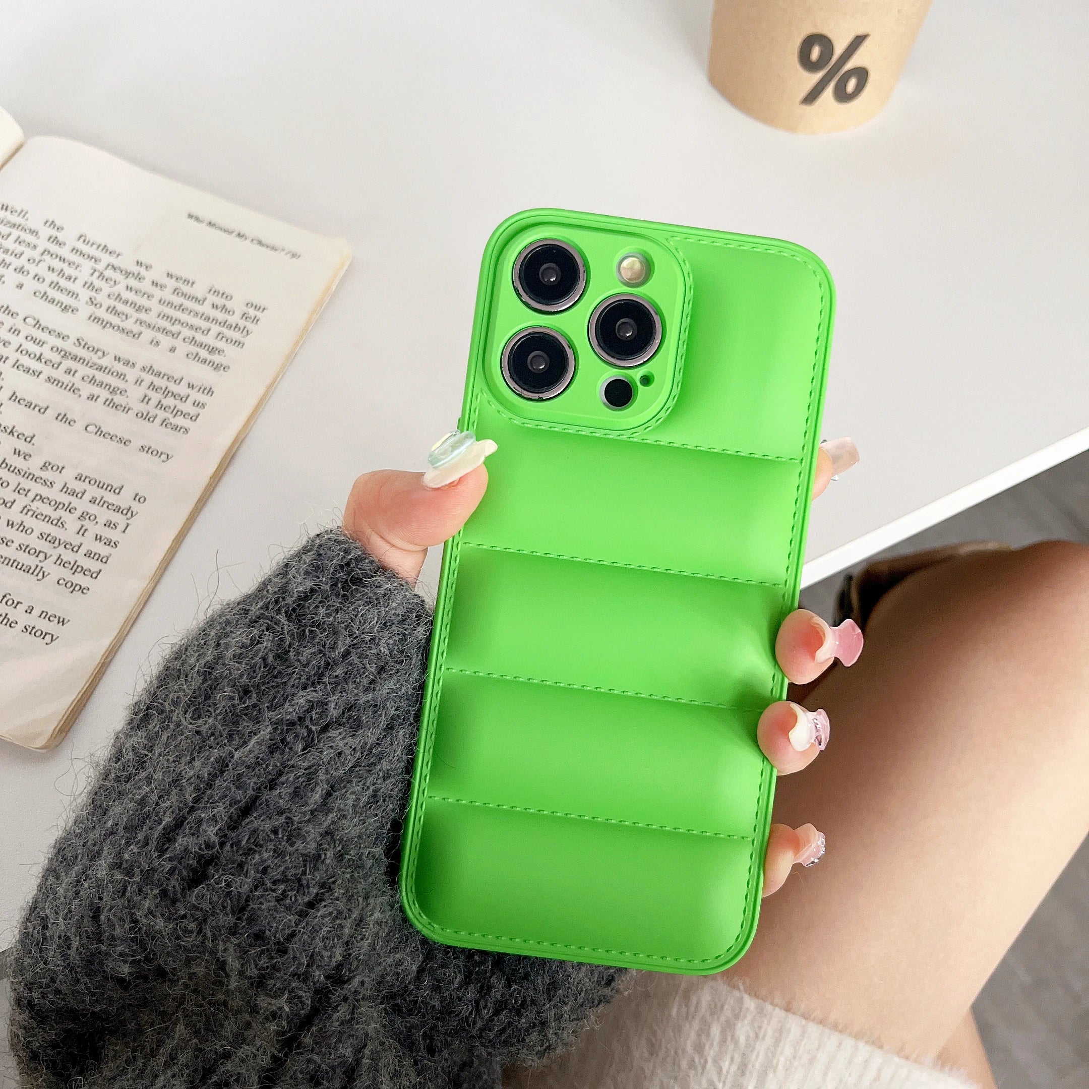 Puffer Silicone iPhone case - Soft Shockproof Trendy Cushion Cover