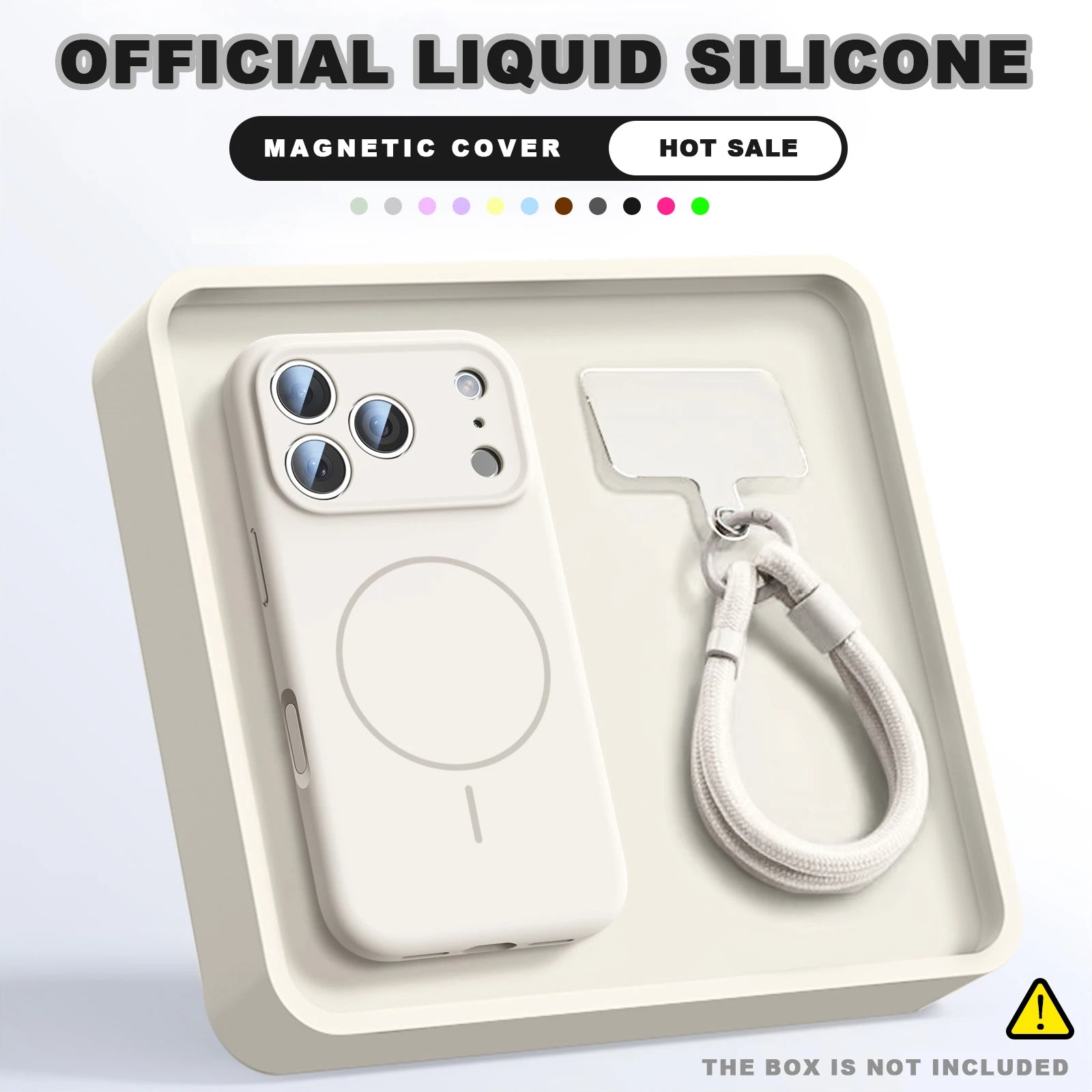 Luxury Magnetic Silicone Case with Strap-Shockproof & Stylish iPhone Cover