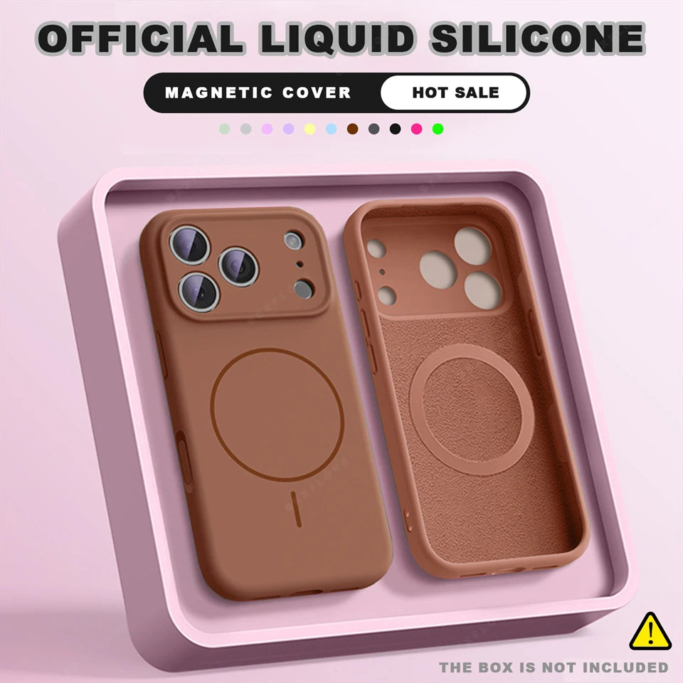 Luxury Magnetic Silicone Case with Strap-Shockproof & Stylish iPhone Cover