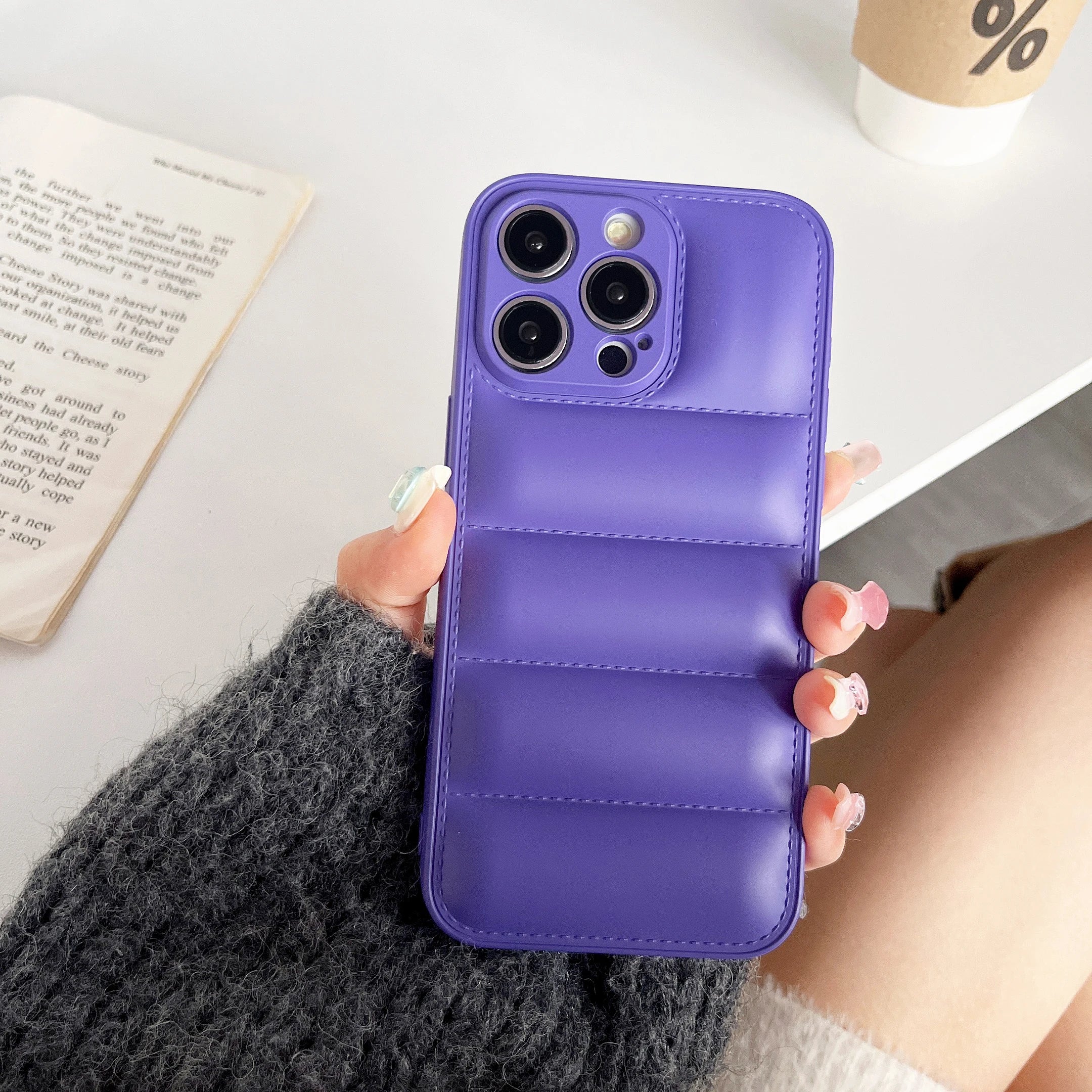 Puffer Silicone iPhone case - Soft Shockproof Trendy Cushion Cover