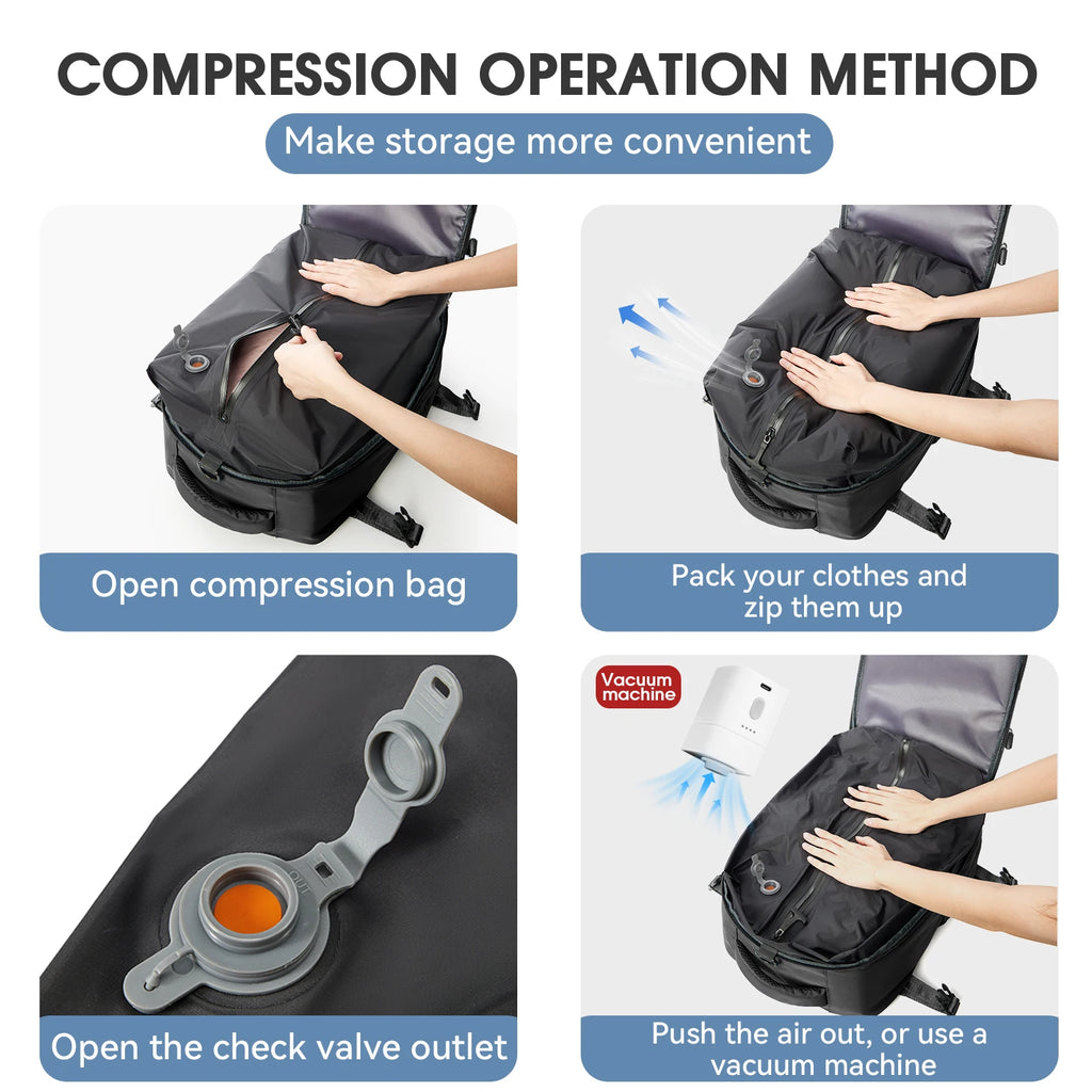Vacuum Backpack Travel Bag for Men Large Capacity Backpack Business Laptop
