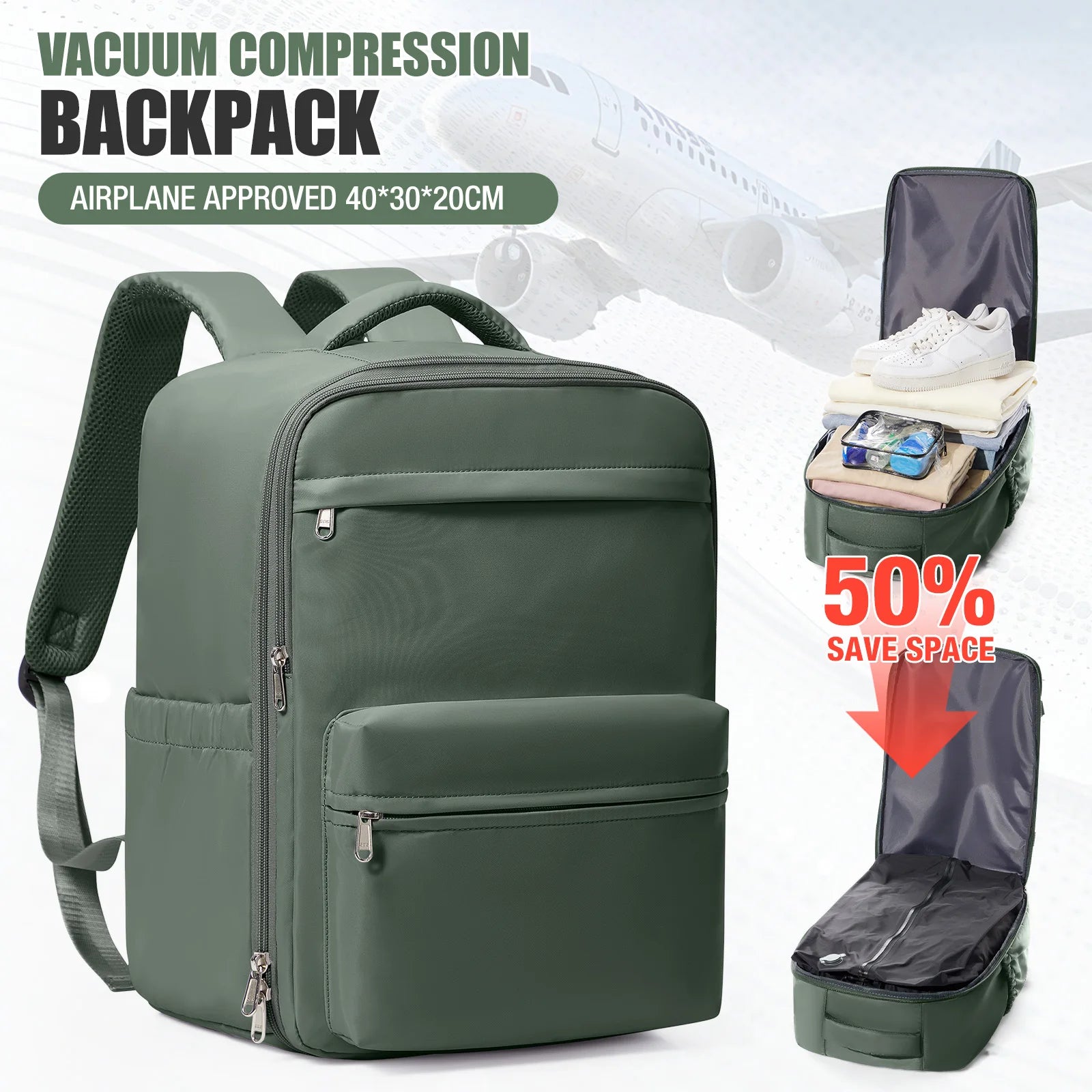 Vacuum Compression Backpack, Ryanair 40x30x20 Cabin Bag