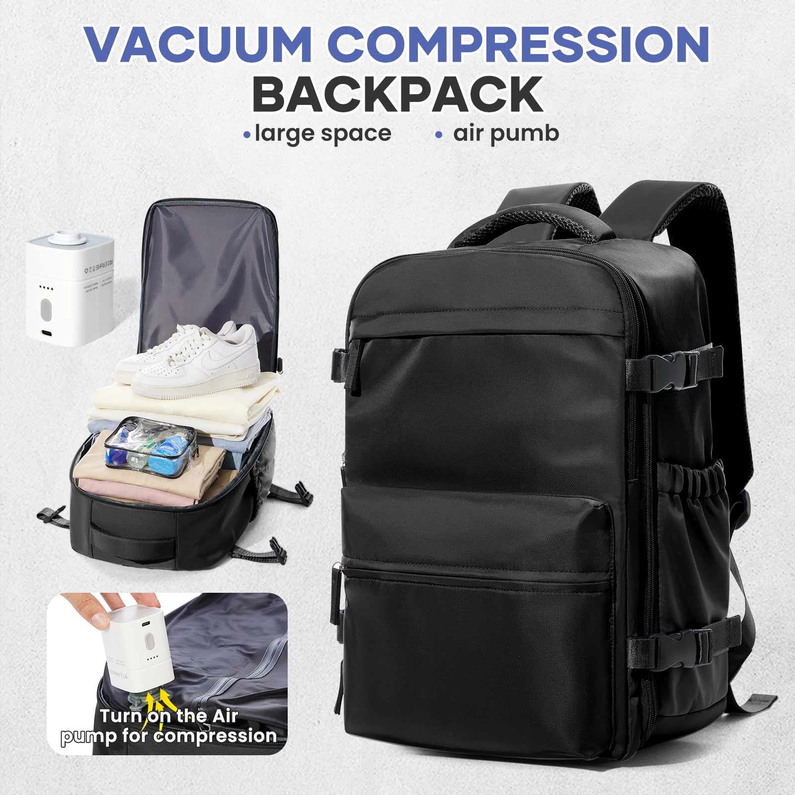 Vacuum Backpack Travel Bag for Men Large Capacity Backpack Business Laptop