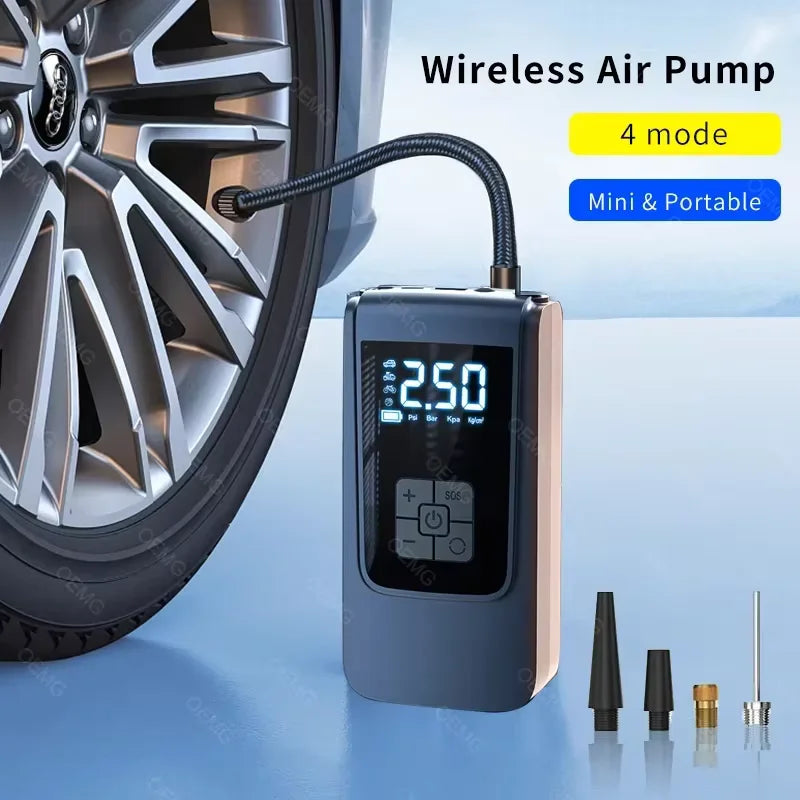 Wireless Car Air Pump Portable Air Compressor Electric Fast Wired Air Pump Accurate Pressure For Car Motorcycles Bicycle Ball