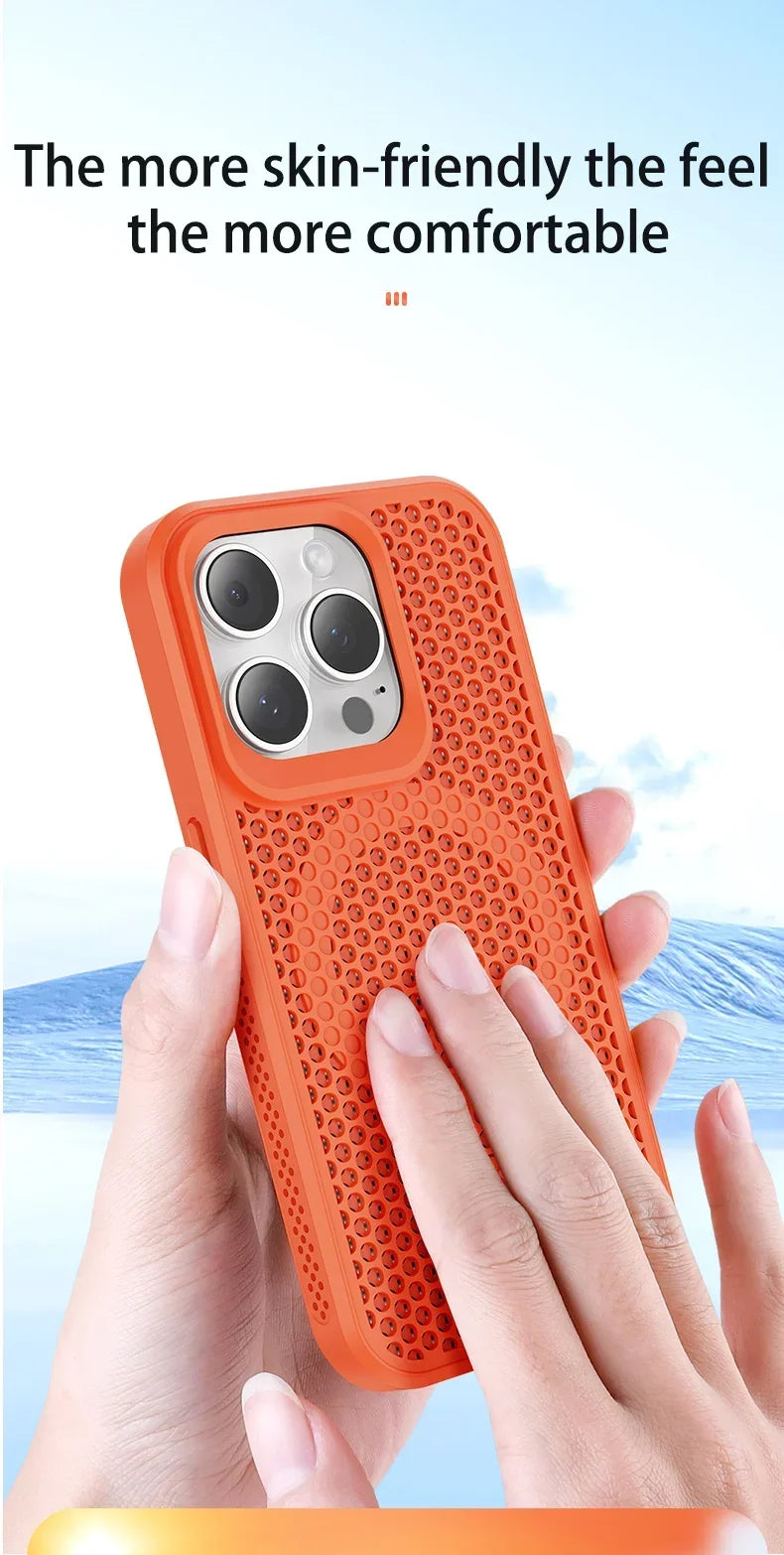 Cooling Heat Dissipation Phone Case For iPhone 17 16 15 14 13 12 11 Pro Max Plus Breathable Hard Back Magnetic