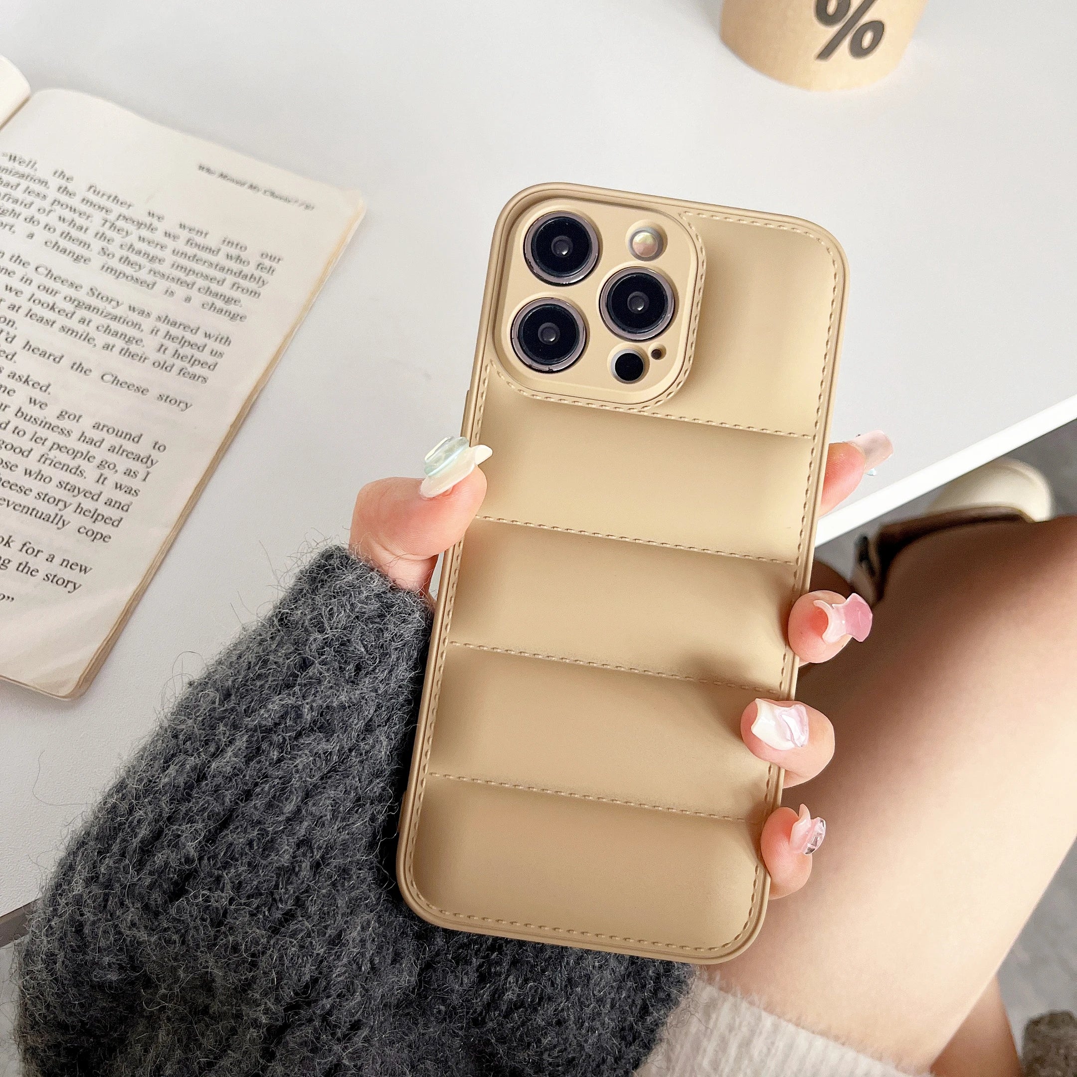 Puffer Silicone iPhone case - Soft Shockproof Trendy Cushion Cover