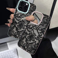 Elegant Lace iPhone Case- Aesthetic Black Floral Cover Slim & Protective