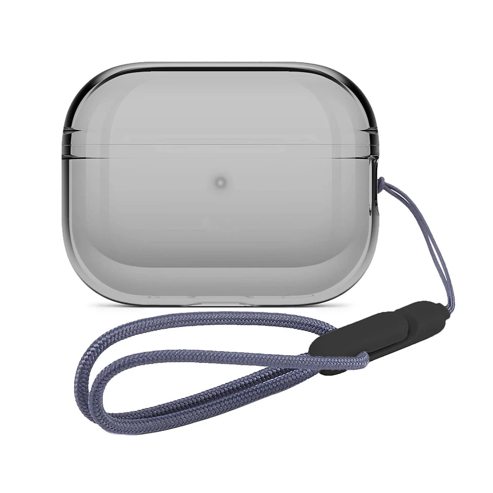 Crystal Clear AirPods Pro 2 Protective Case with Lanyard | Shockproof TPU Cover
