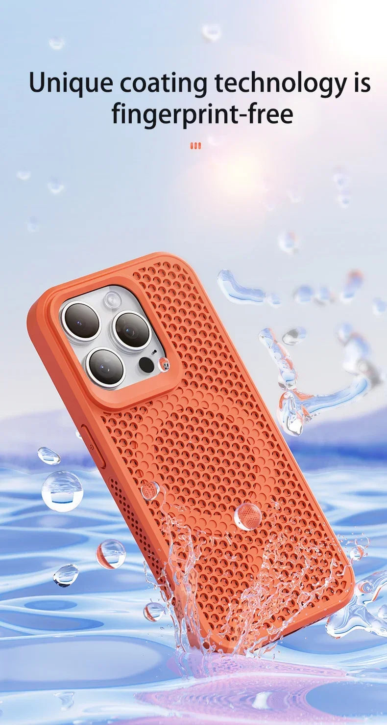 Cooling Heat Dissipation Phone Case For iPhone 17 16 15 14 13 12 11 Pro Max Plus Breathable Hard Back Magnetic