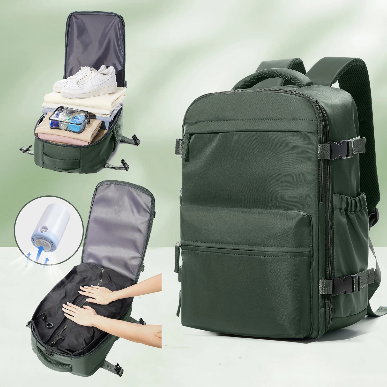 Vacuum Backpack Travel Bag for Men Large Capacity Backpack Business Laptop