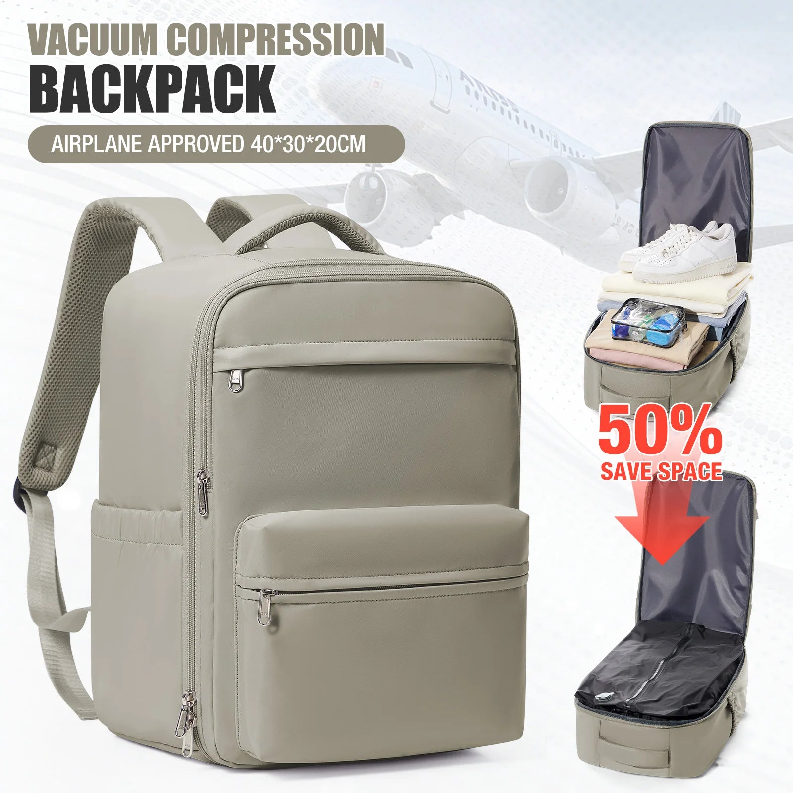 Vacuum Compression Backpack, Ryanair 40x30x20 Cabin Bag