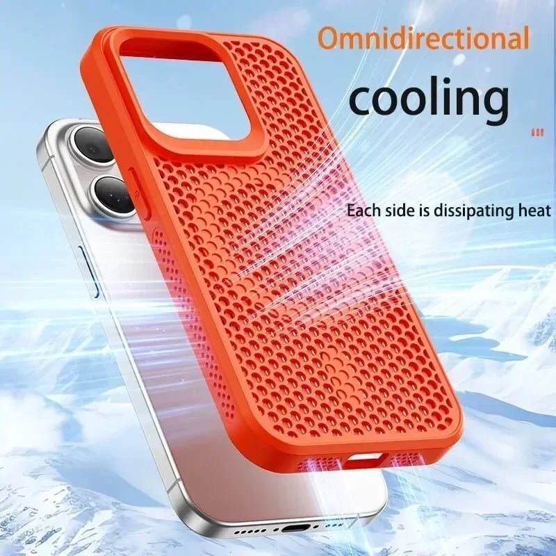 Cooling Heat Dissipation Phone Case For iPhone 17 16 15 14 13 12 11 Pro Max Plus Breathable Hard Back Magnetic