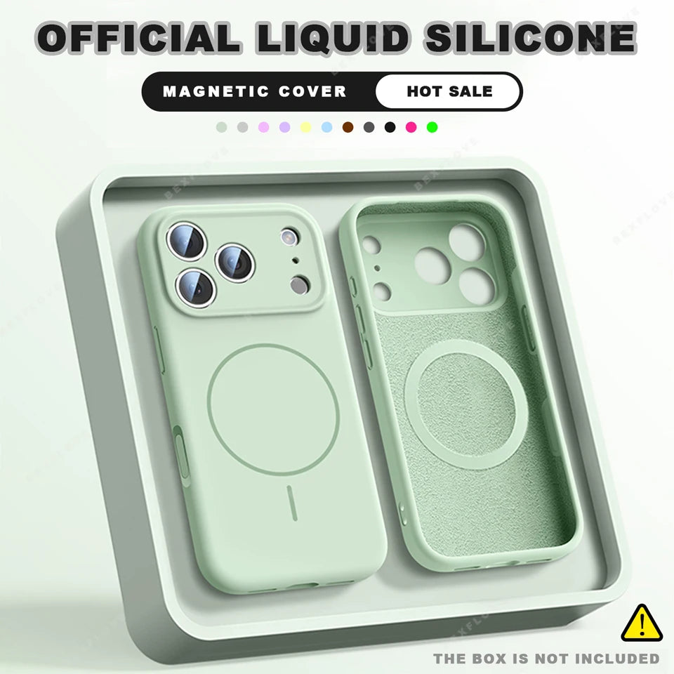 Luxury Magnetic Silicone Case with Strap-Shockproof & Stylish iPhone Cover