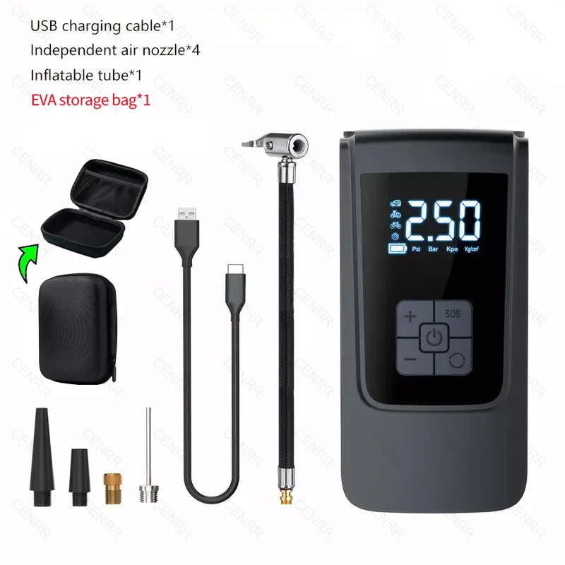 Wireless Car Air Pump Portable Air Compressor Electric Fast Wired Air Pump Accurate Pressure For Car Motorcycles Bicycle Ball