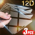 12D Full coverage tempered glass screen protector-anti-scratch & bubble-free (3Pcs)