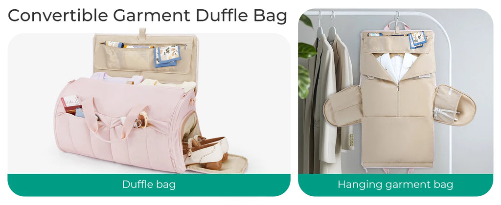2 in 1  Travel Garment  Bag -Wrinkle - free Carry - On with Shoe Comparttrament