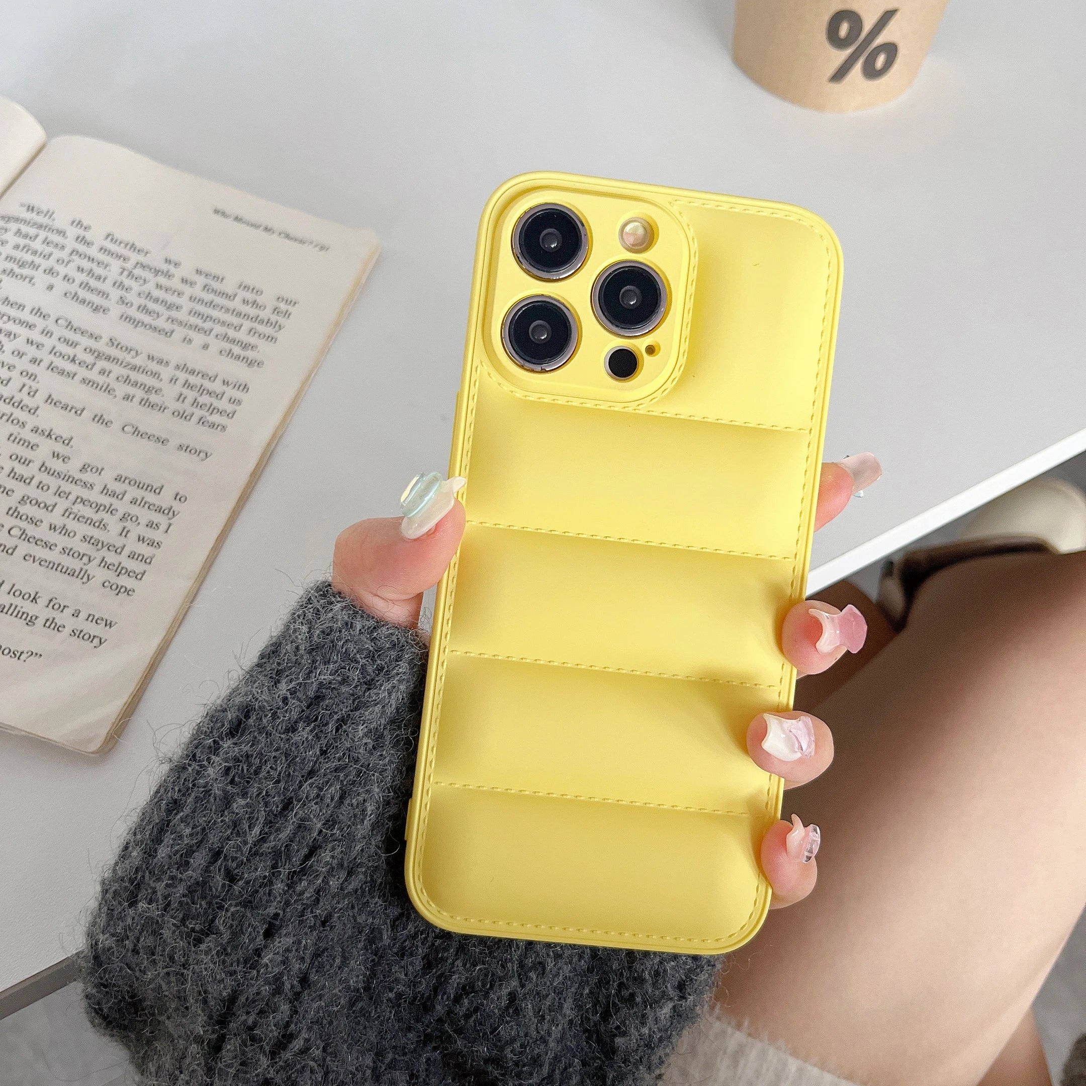 Puffer Silicone iPhone case - Soft Shockproof Trendy Cushion Cover