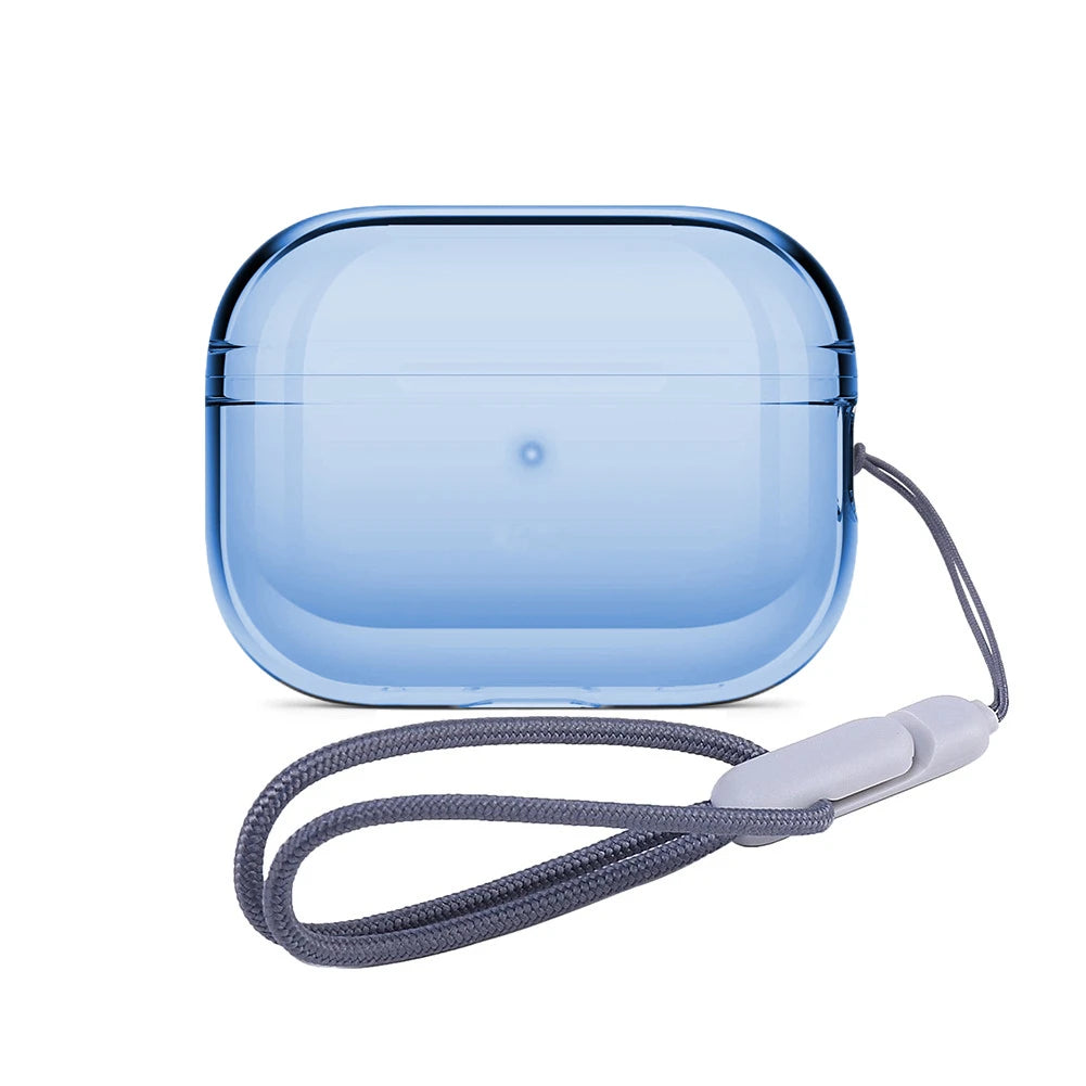 Crystal Clear AirPods Pro 2 Protective Case with Lanyard | Shockproof TPU Cover