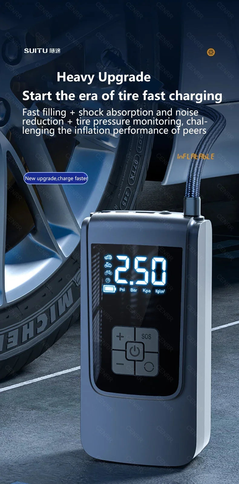Wireless Car Air Pump Portable Air Compressor Electric Fast Wired Air Pump Accurate Pressure For Car Motorcycles Bicycle Ball