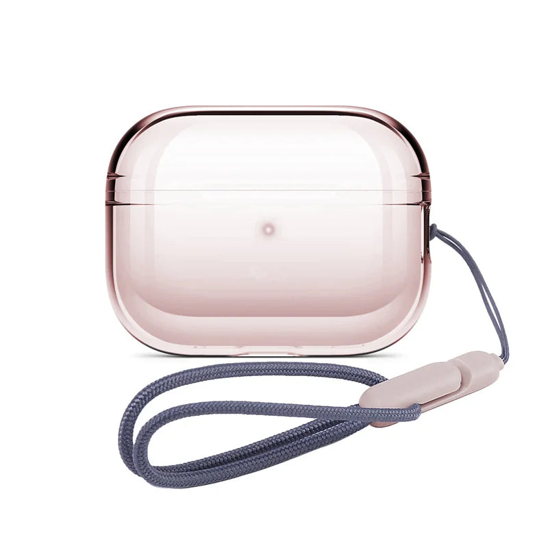 Crystal Clear AirPods Pro 2 Protective Case with Lanyard | Shockproof TPU Cover