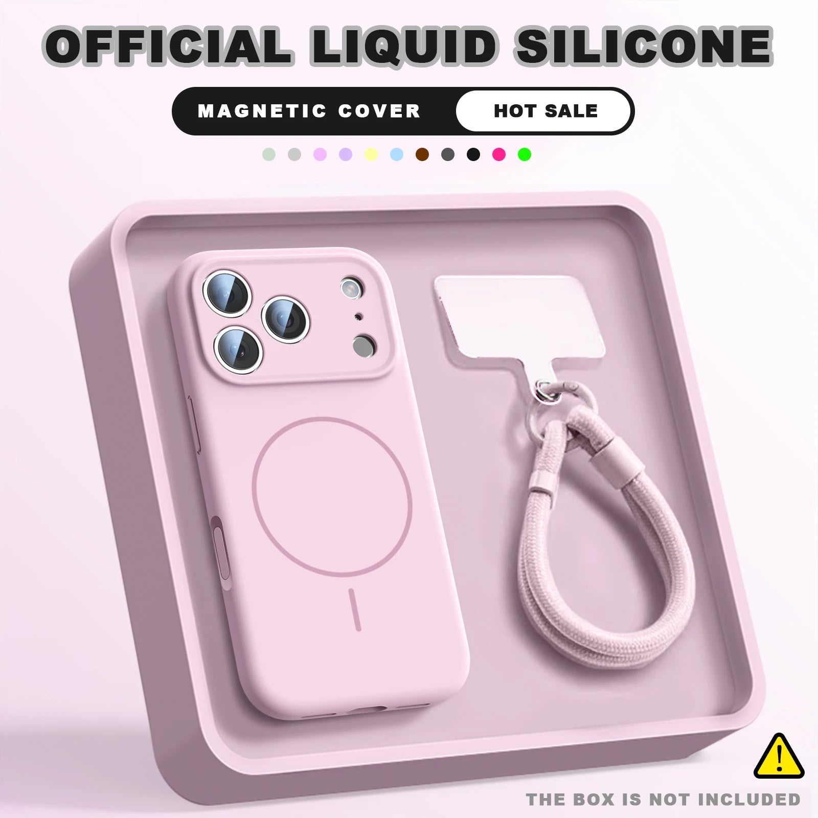Luxury Magnetic Silicone Case with Strap-Shockproof & Stylish iPhone Cover