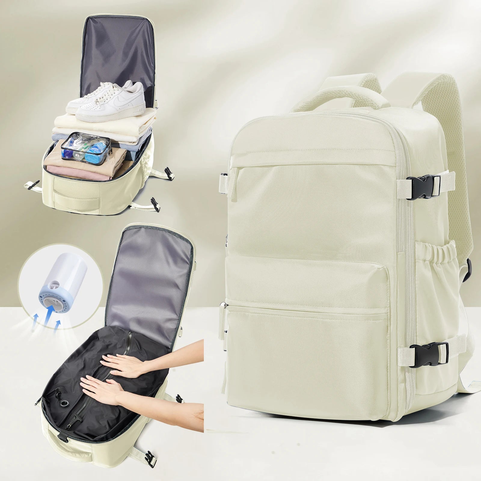 Vacuum Backpack Travel Bag for Men Large Capacity Backpack Business Laptop