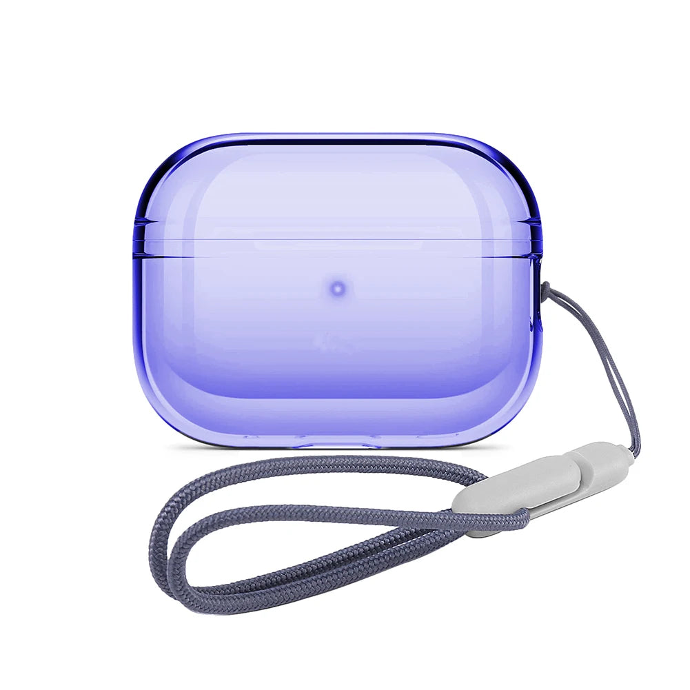Crystal Clear AirPods Pro 2 Protective Case with Lanyard | Shockproof TPU Cover