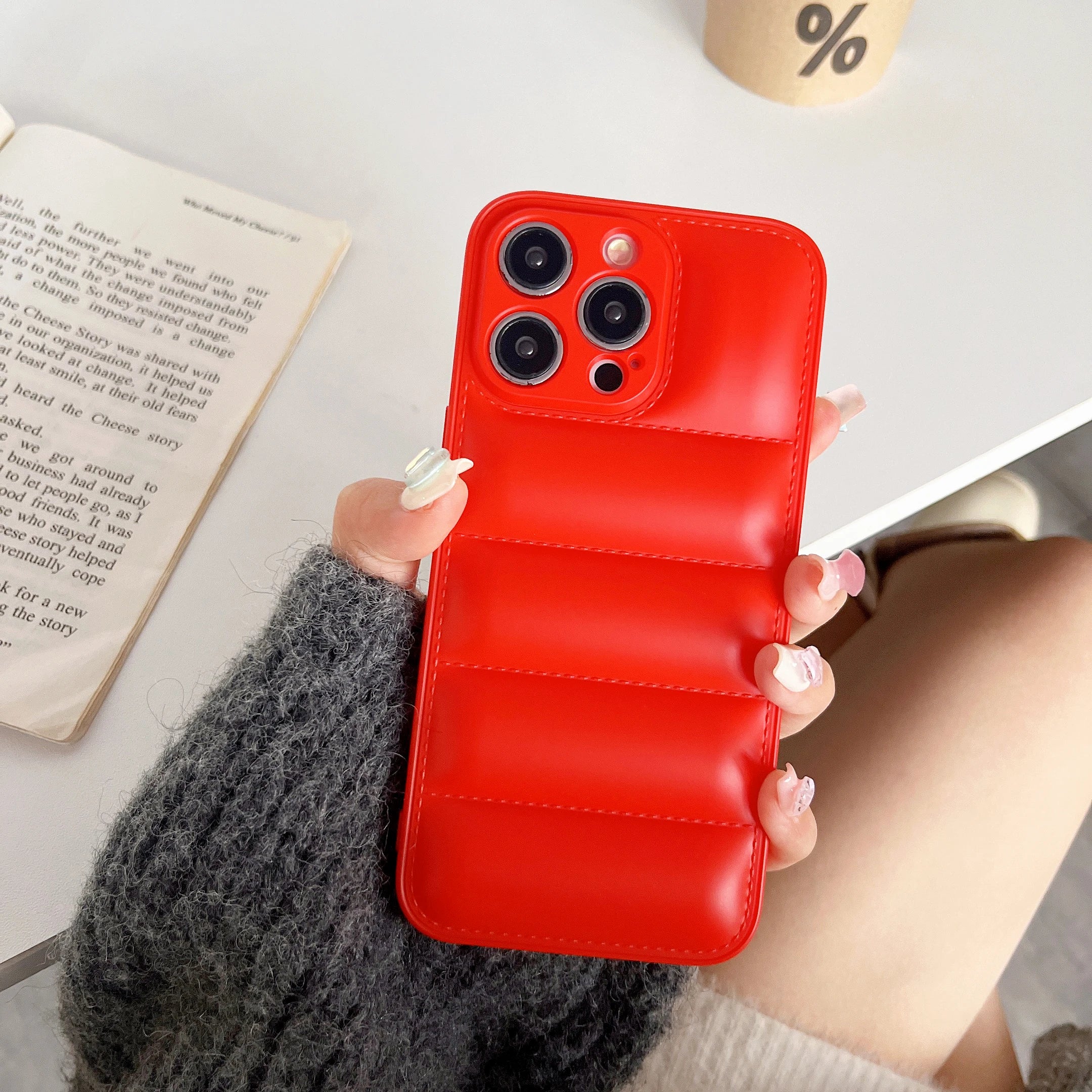 Puffer Silicone iPhone case - Soft Shockproof Trendy Cushion Cover