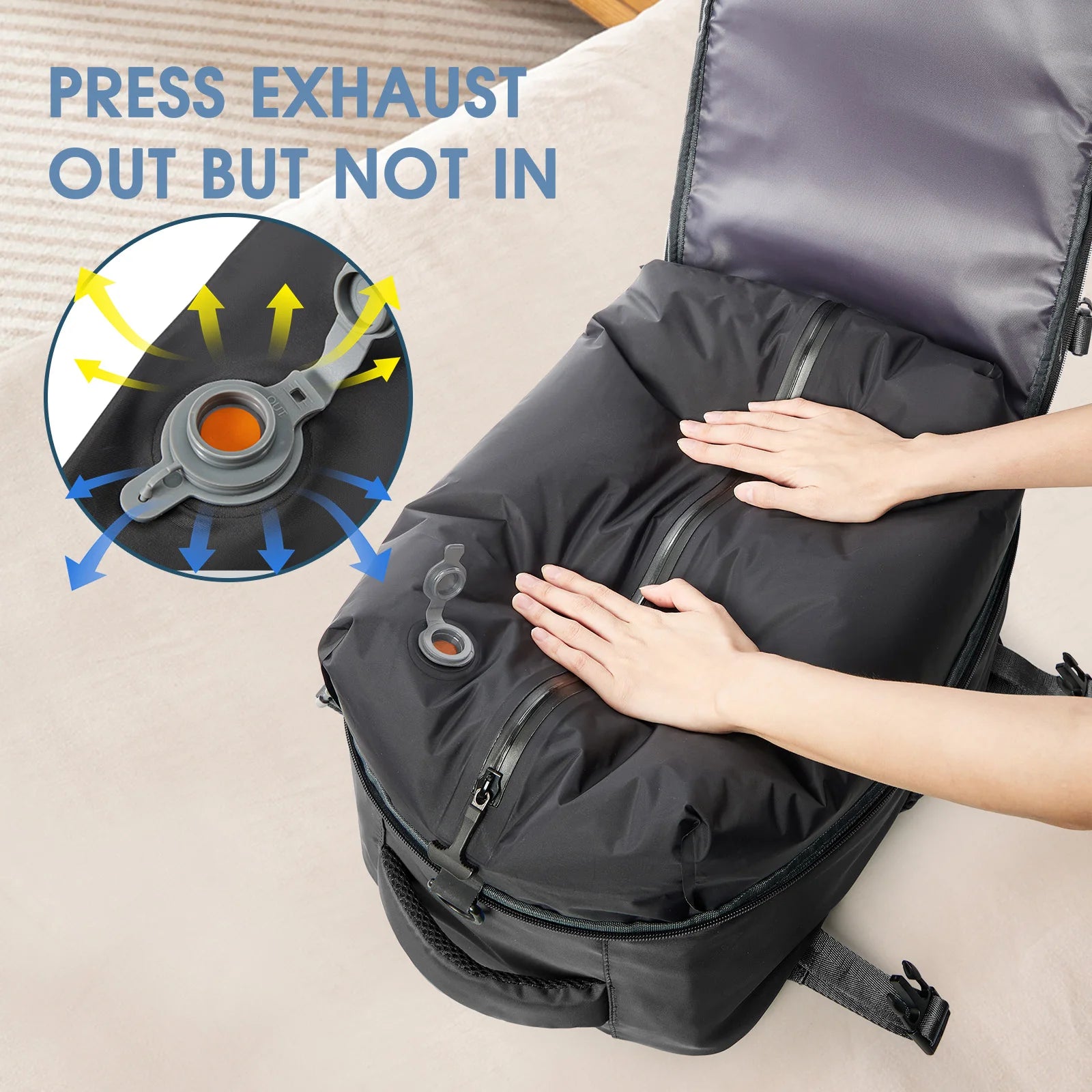 Vacuum Backpack Travel Bag for Men Large Capacity Backpack Business Laptop