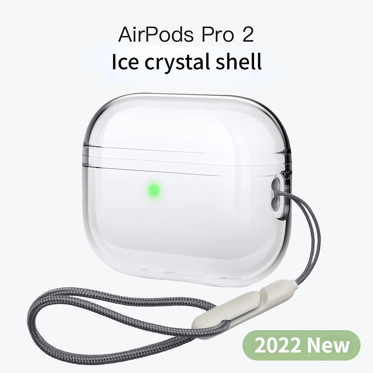 Crystal Clear AirPods Pro 2 Protective Case with Lanyard | Shockproof TPU Cover