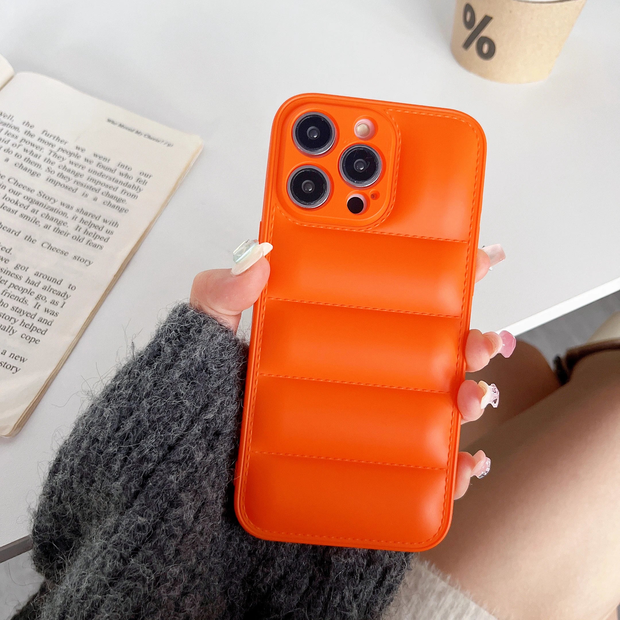 Puffer Silicone iPhone case - Soft Shockproof Trendy Cushion Cover